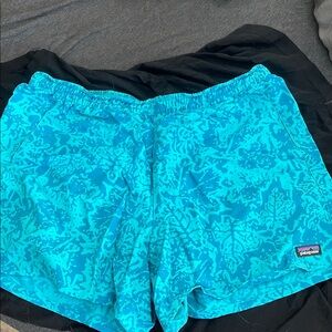 Patagonia Women's Teal Patterned Athletic Shorts
